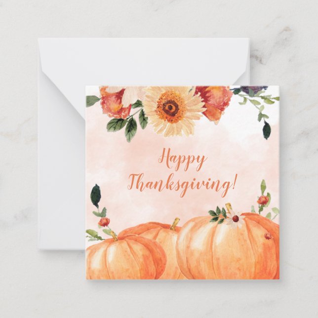 Carte De Correspondance Bon thanksgiving floral (Devant)
