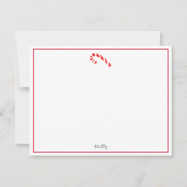 Carte De Correspondance Bonbon canne à l'aquarelle (Devant)