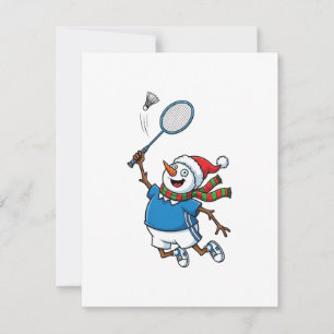 Carte De Correspondance Bonhomme de neige Lacrosse Noël 2026 Sports de fêt
