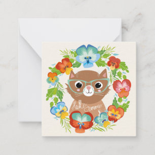 Carte De Correspondance Bonjour Chat d'été