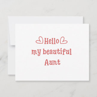 Carte De Correspondance Bonjour ma belle tante idée drôle