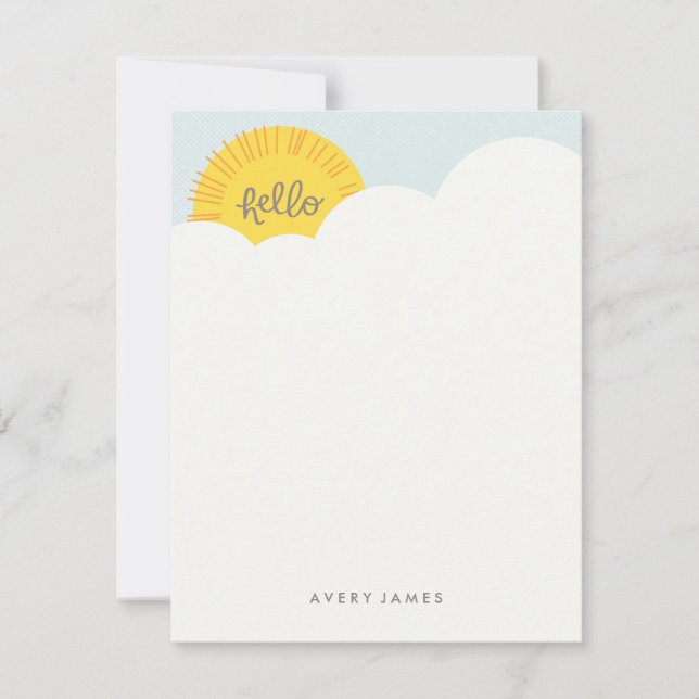 Carte De Correspondance Bonjour Sunshine Stationery - Charcoal (Devant)