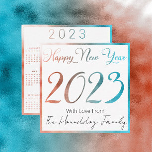 Carte De Correspondance Bonne Année 2023 Avec Calender