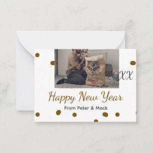 Carte De Correspondance Bonne année Père célibataire ajouter photo nom mar
