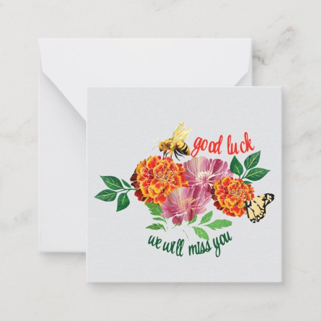 Carte De Correspondance Bonne chance, nous allons vous manquer  (Devant)