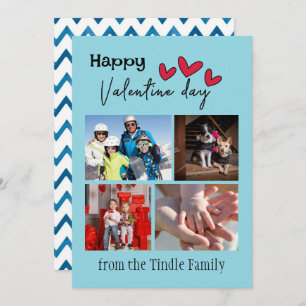 Carte De Correspondance Bonne Saint Valentin Bleu Chevron 4 Photo Valentin