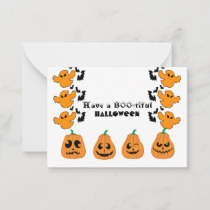 Carte De Correspondance BOO tiful Halloween Ghost Ghouls Éffrayant Funky m