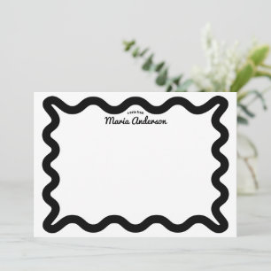 Carte De Correspondance Bordure Black Wavy personnalisée