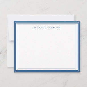 Carte De Correspondance Bordure bleu marine simple et personnalisée