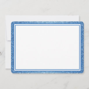 Carte De Correspondance Bordure de la Parties scintillant bleue de la cart