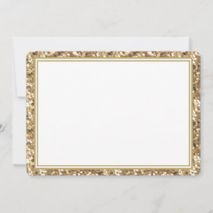 Carte De Correspondance Bordure de la Parties scintillant or-carte à note