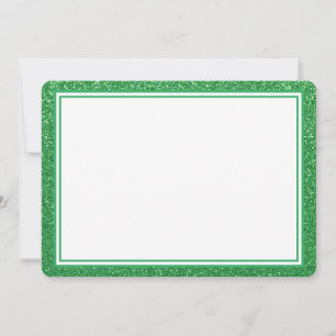 Carte De Correspondance Bordure de la Parties scintillant verte de la cart