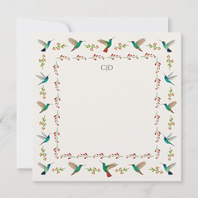 Carte De Correspondance Bordure de monogramme personnalisé (Devant)