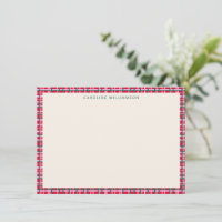 Bordure écossaise de Noël colorée avec nom personn
