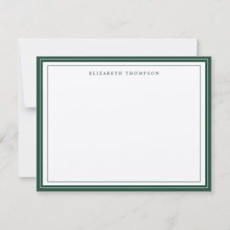 Carte De Correspondance Bordure émeraude verte simple et personnalisée