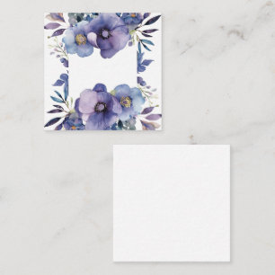 Carte De Correspondance Bordure florale de l'anémone violet