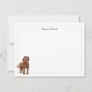 Carte De Correspondance Bordure Labradoodle gris Personnalisé