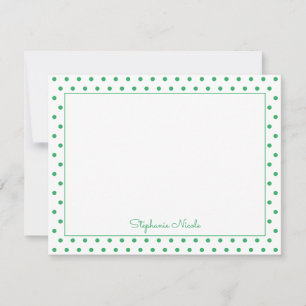 Carte De Correspondance Bordure mince personnalisée simple Polka Point ver