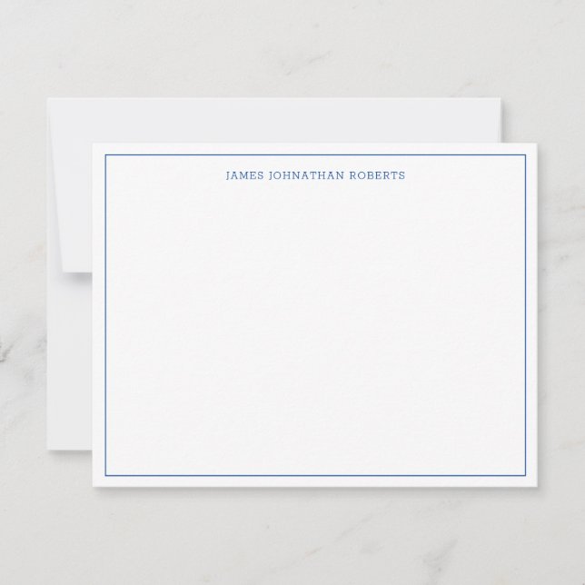 Carte De Correspondance Bordure moderne bleu marine (Devant)