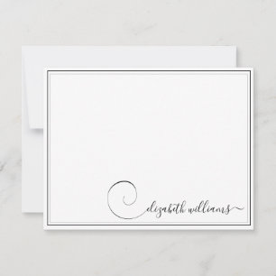 Carte De Correspondance Bordure noire Calligraphie manuscrite Stationgraph