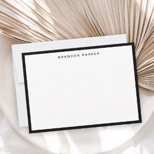 Carte De Correspondance Bordure noire classique simple Moderne Professionn