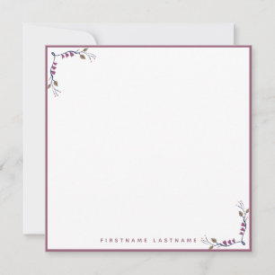 Carte De Correspondance Bordure rose or florale