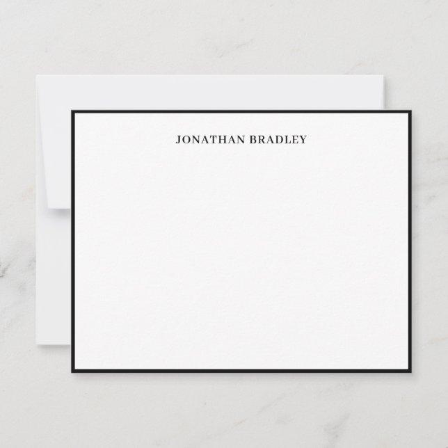 Carte De Correspondance Bordure Simple Typographie Élégante (Devant)