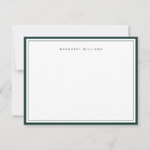 Carte De Correspondance Bordure verte émeraude simple minimaliste moderne