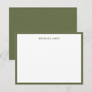 Carte De Correspondance Bordure verte olive moderne professionnelle