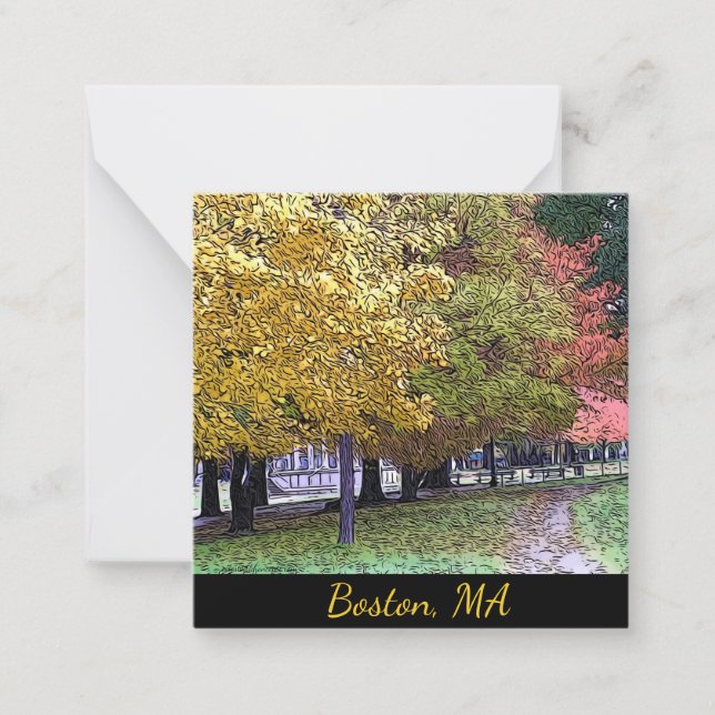 Carte De Correspondance Boston, MA Fall Foliage Comic Art 0533 (Devant)