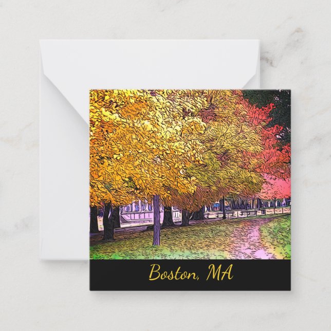 Carte De Correspondance Boston, Massachusetts Fall Foliing (Devant)