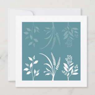 Carte De Correspondance Botanic Serenade Prairie de Printemps Bleu Floral 