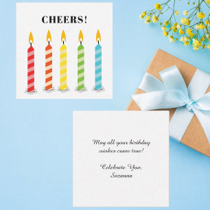 Carte De Correspondance Bougies d'anniversaire fantaisistes colorées moder