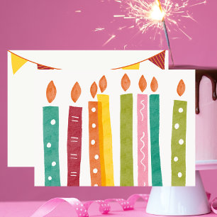 Carte De Correspondance Bougies d'anniversaire simples et modernes