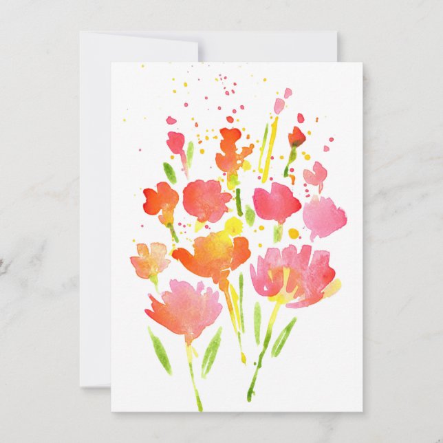 Carte De Correspondance Bouquet Abstrait de fleurs mixtes (Devant)