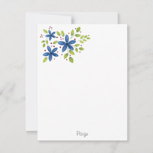Carte De Correspondance Bouquet d'aquarelle Indigo