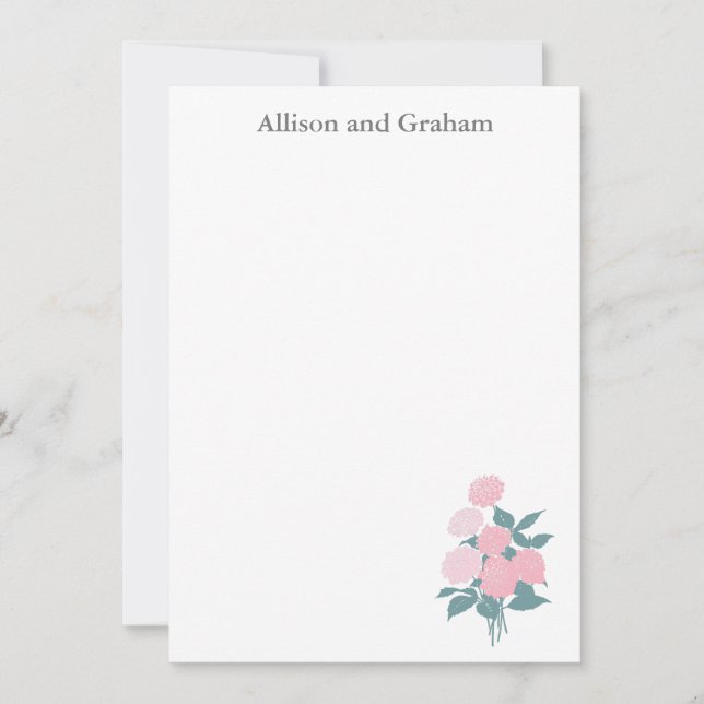 Carte De Correspondance Bouquet de fleurs roses Dessin personnalisé (Devant)