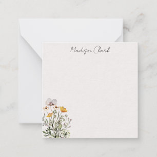 Carte De Correspondance Bouquet de fleurs sauvages séchées nom personnalis