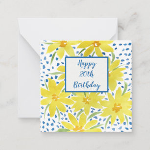 Carte De Correspondance Bouquet de marguerite jaune Points bleus Personnal