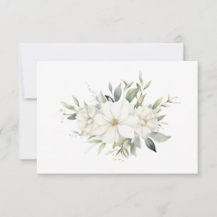 Carte De Correspondance Bouquet floral blanc simple et élégant
