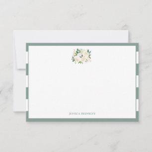 Carte De Correspondance Bouquet Rose blanche Personnalisé fixe