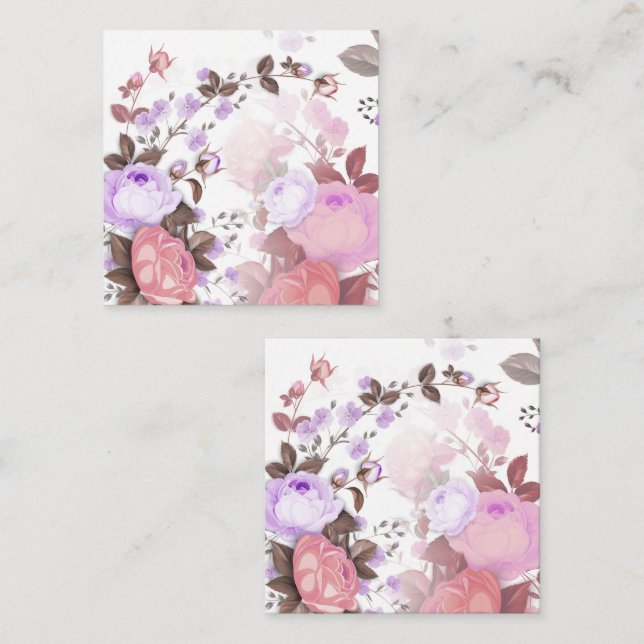 Carte De Correspondance Bouquets de Roses 5 (Devant / Derrière)