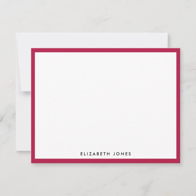 Carte De Correspondance Bourgogne Rouge Simple Moderne Chic Classique Mini (Devant)