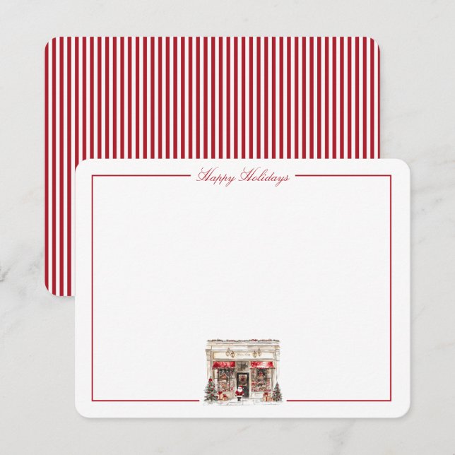 Carte De Correspondance Boutique cadeaux Papeterie personnalisée de Noël (Devant / Derrière)