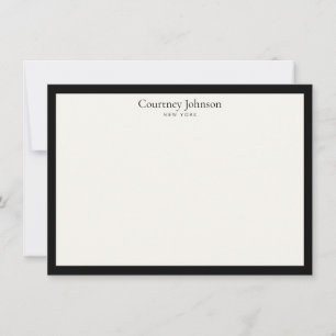 Carte De Correspondance Boutique de Luxe Minimaliste Élégant Noir/Ivoire
