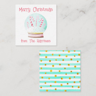 Carte De Correspondance Boutiques cadeaux de Noël du Globe des neiges aqua
