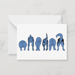 Carte De Correspondance Boutons de chien bleu