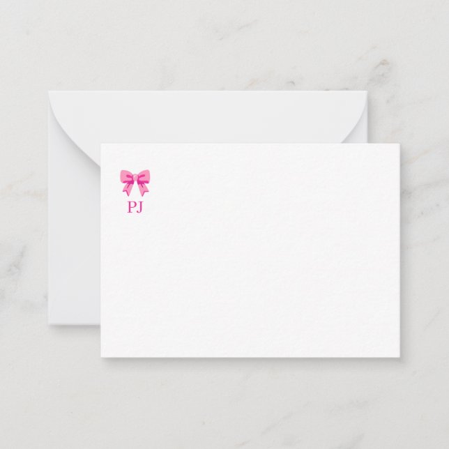 Carte De Correspondance Bow rose (Devant)