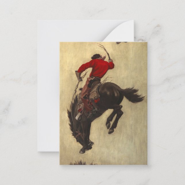 Carte De Correspondance Bronco par Newell Convers Wyeth (Devant)