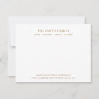 Bronze minimal Nom de famille Papier à lettres